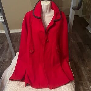 Chic Red Women's Cape Coat